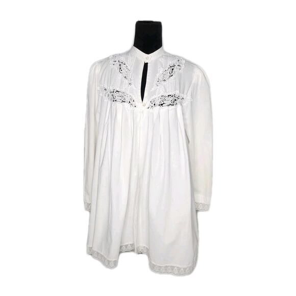 Vintage Victoria's Secret Gold Label Cottage Core Cotton Prairie Peasant Shirt M - Picture 1 of 6